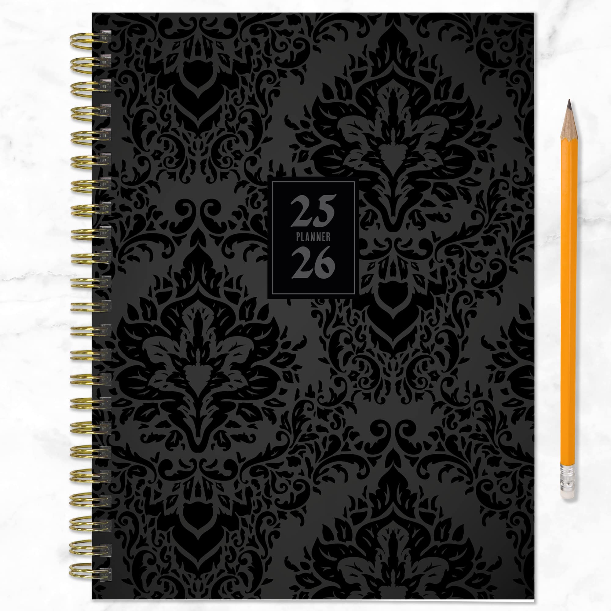 TF Publishing 2025-2026 Black Velvet Medium Weekly/Monthly Planner